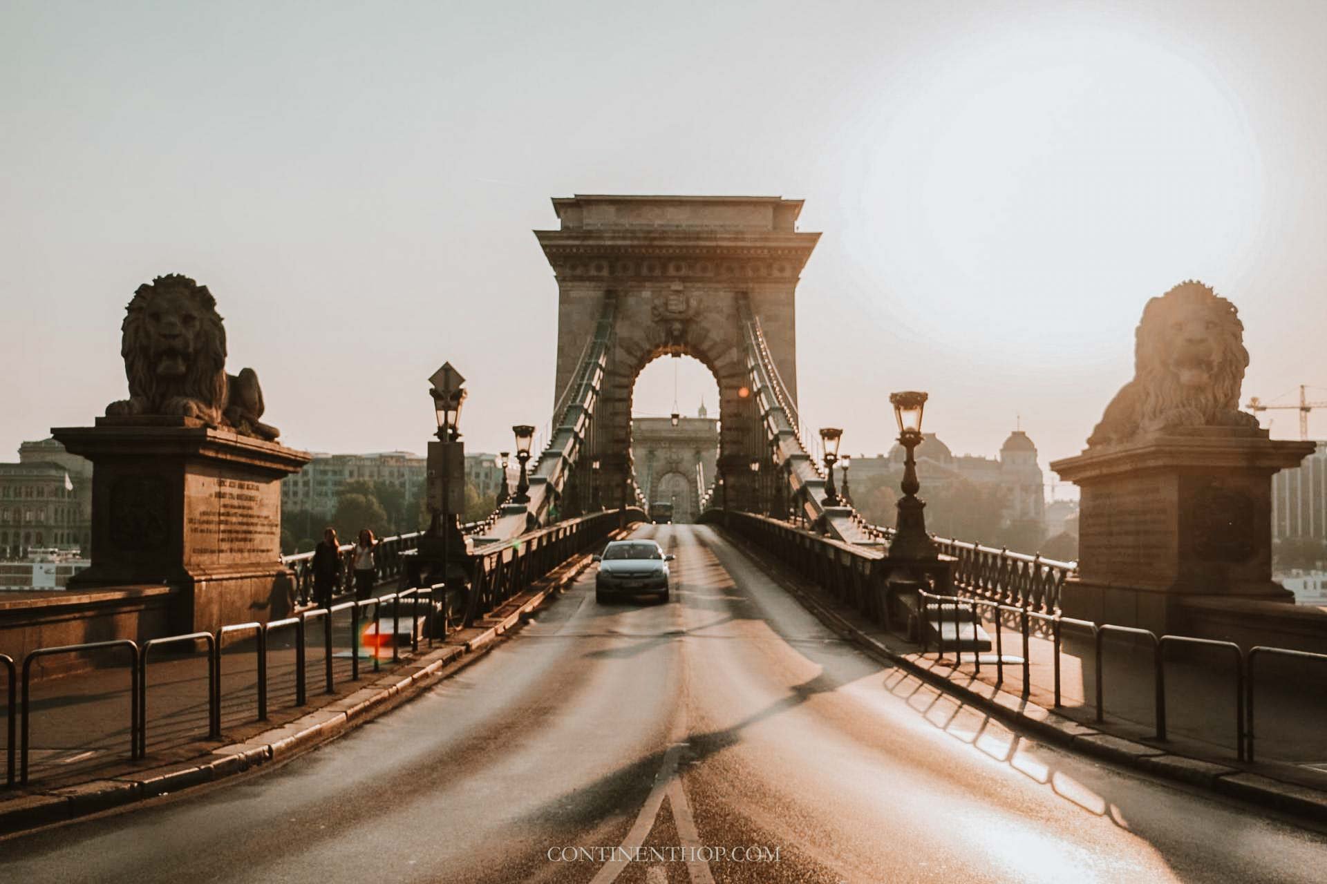 Szechenyi chain bridge in Budapest on a 90 day Europe itinerary