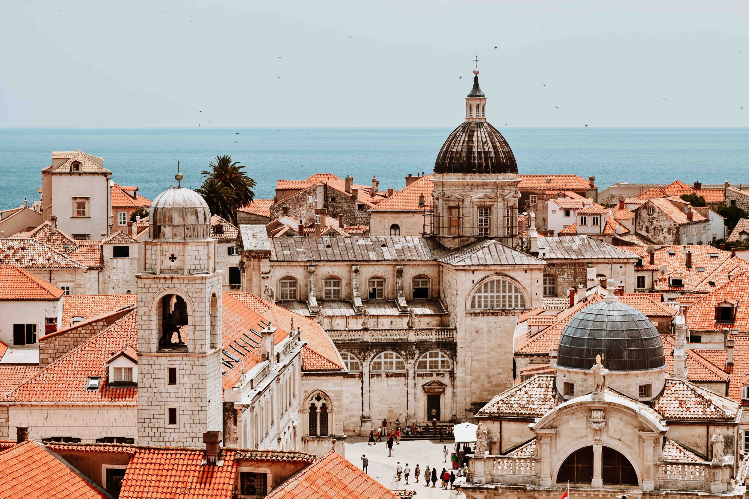 Colourful orange rooftops in Dubrovnik on a 3 month vacation in Europe