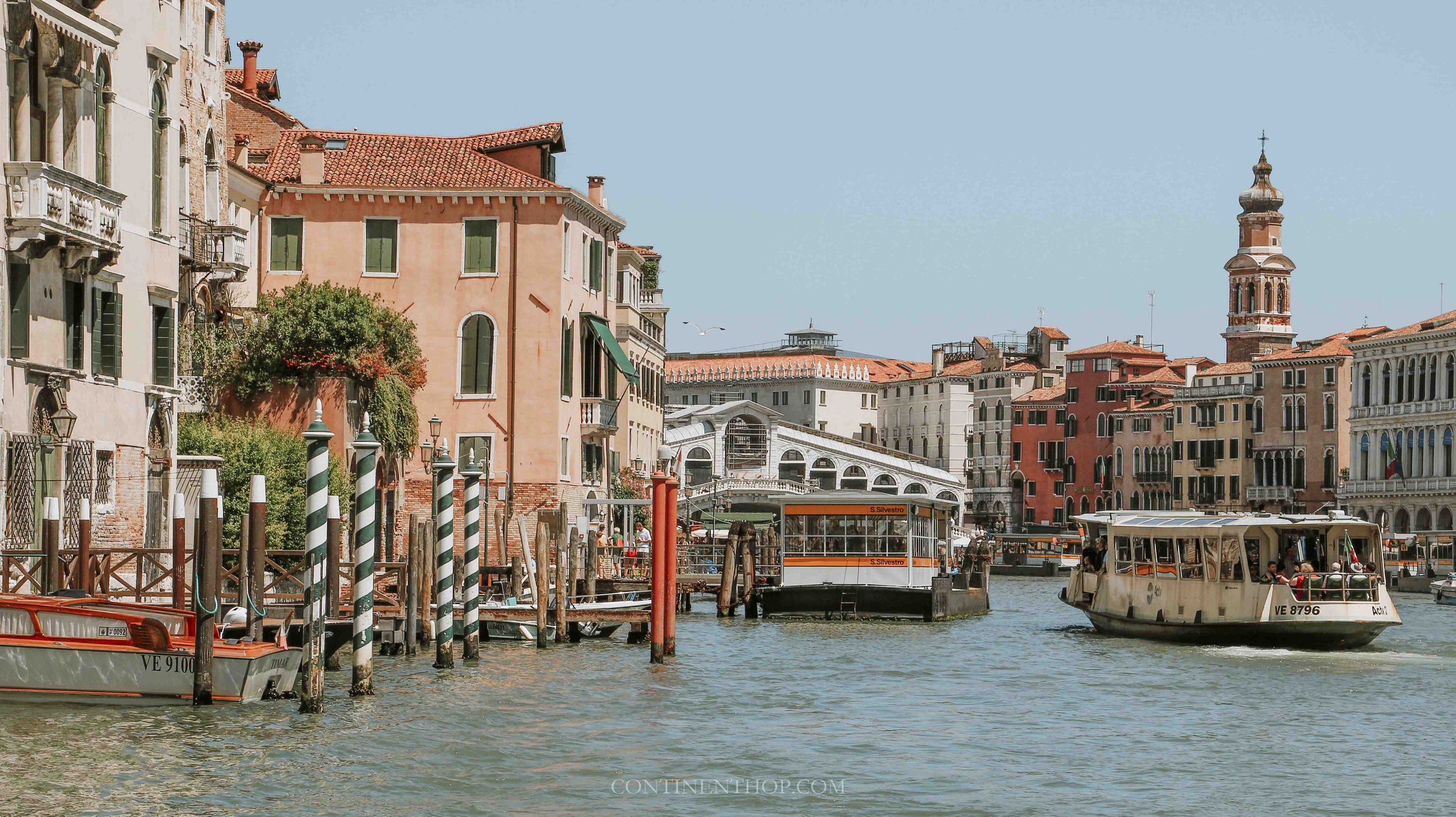 Colourful buildings by the canals in Venice on a 3 month europe travel itinerary
