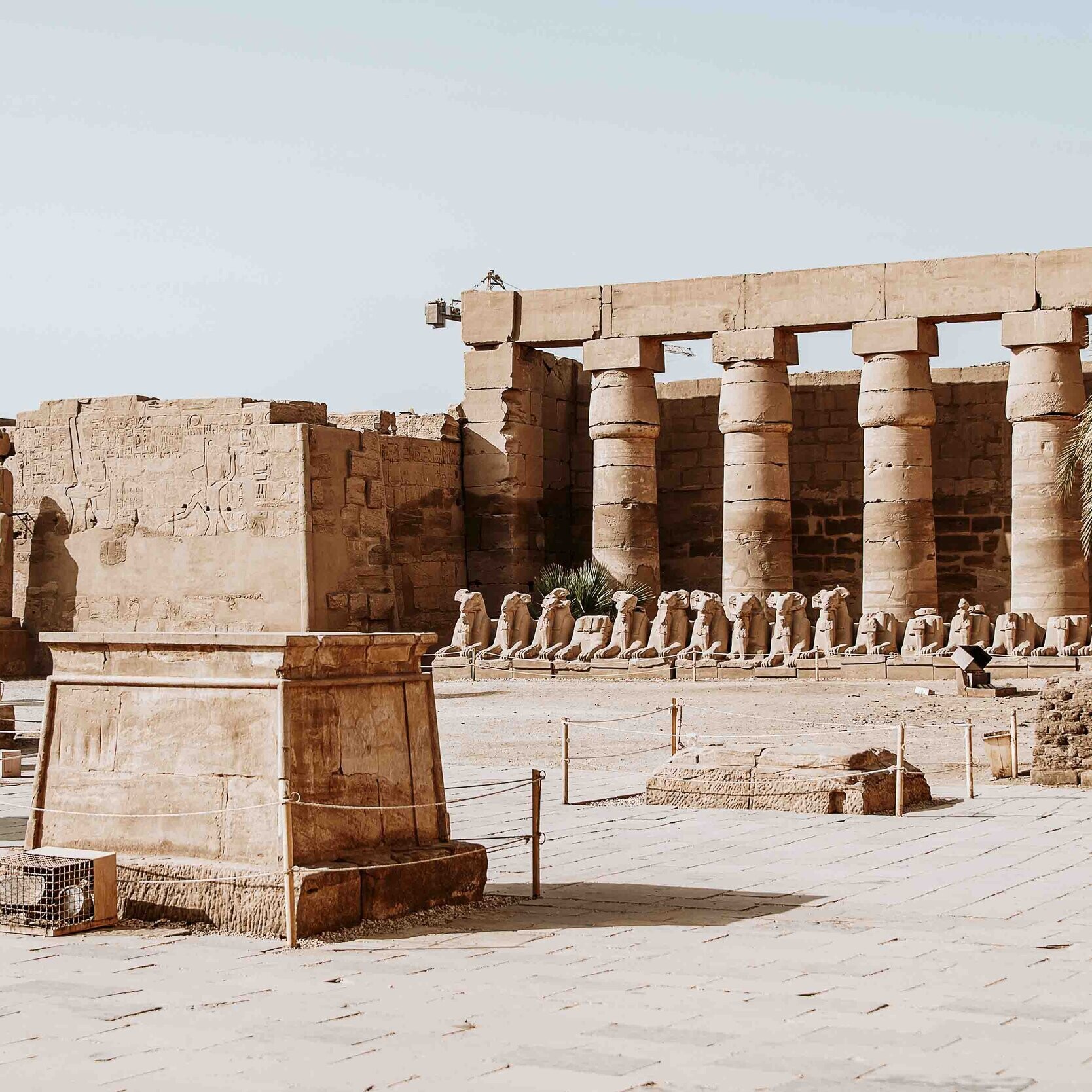 A temple with pillars at Luxor on a egypt one week itinerary