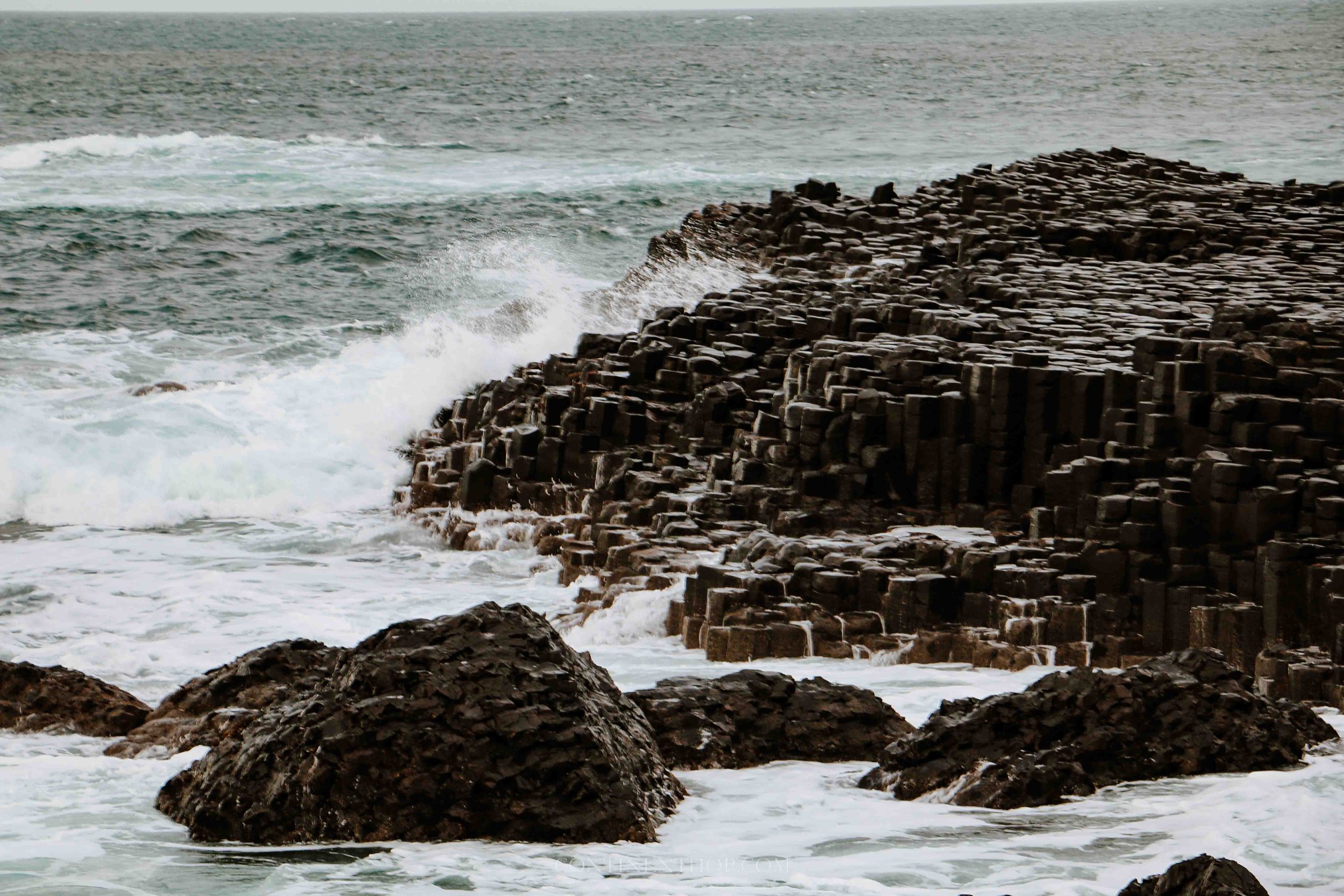 Cylindrical rocks at giants causeway on trips to giants causeway from belfast