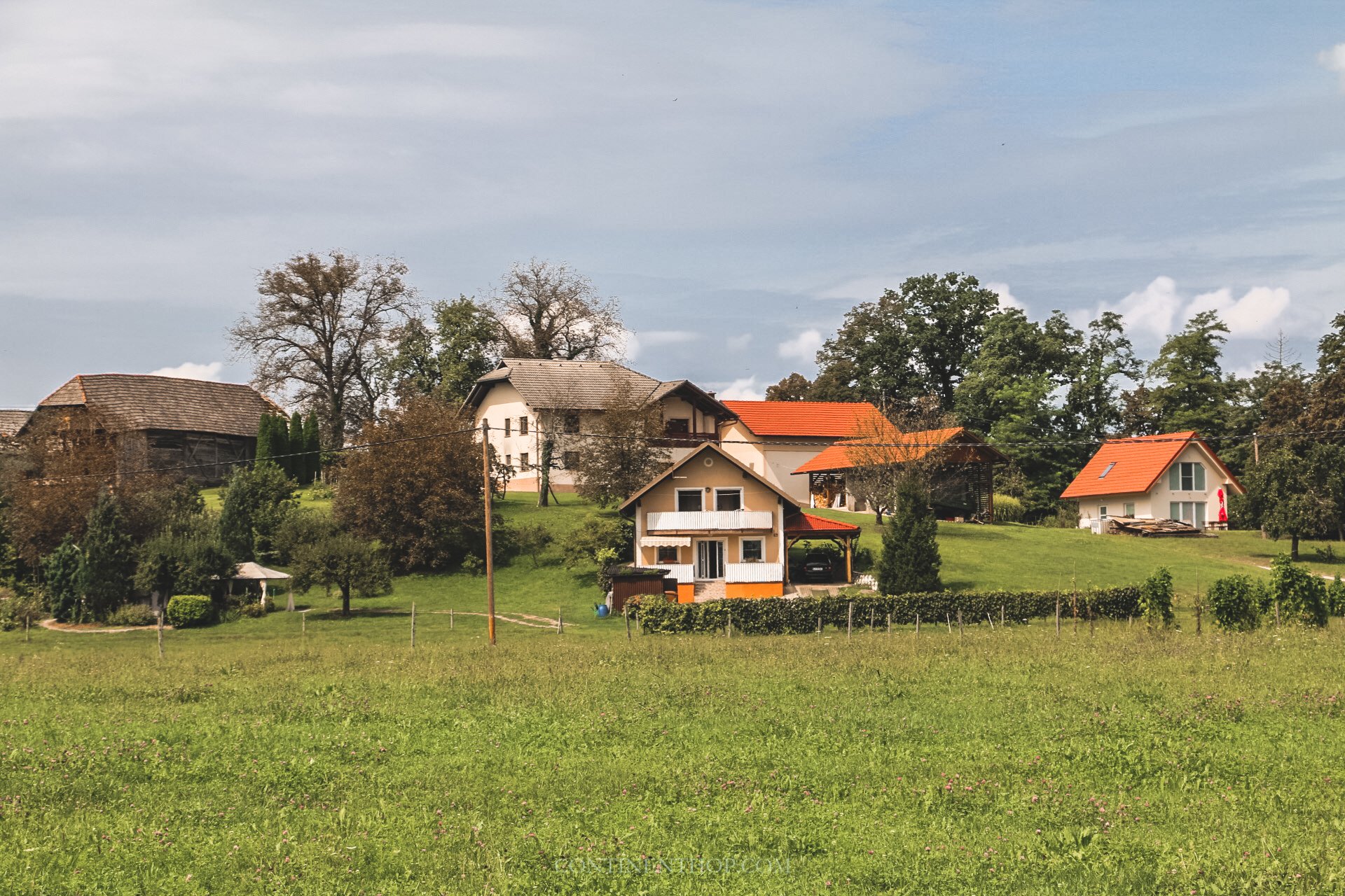 Cheapest EU countries to live in - houses in a village in Slovenia