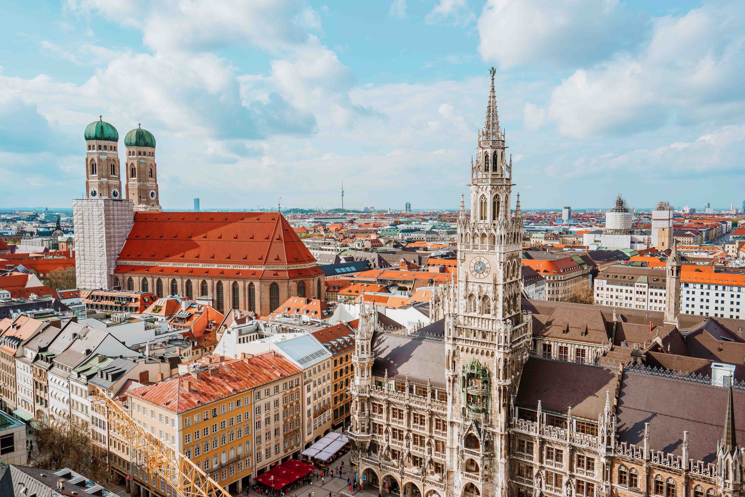 Cityscape of Munich with cathedrals and buildings cities to visit in europe in summer