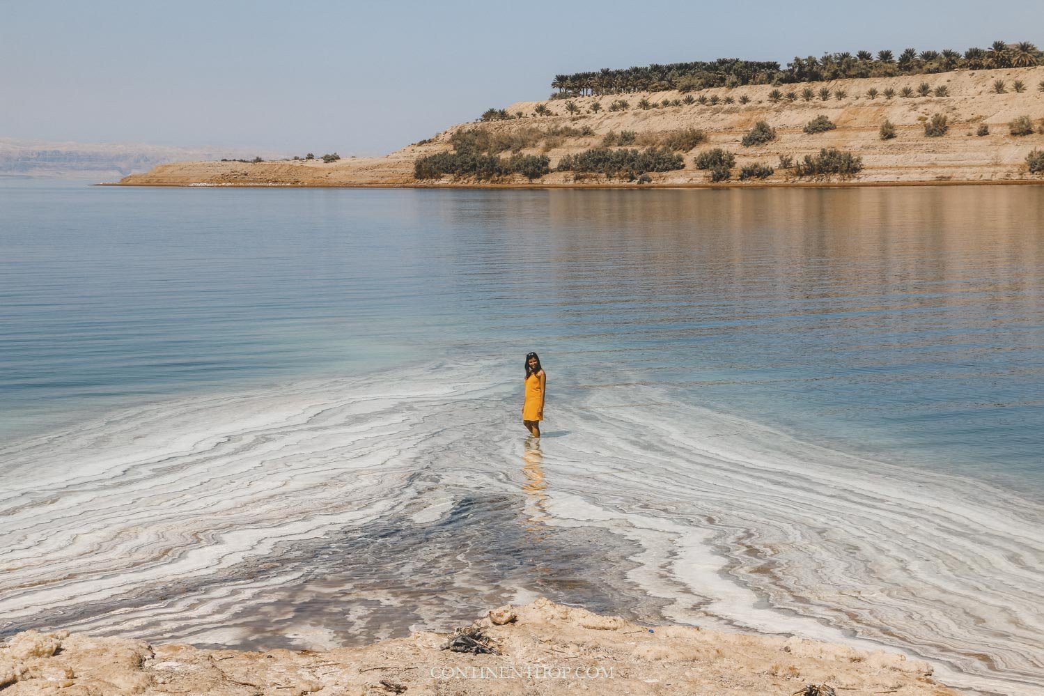 Woman ready for dead sea floating in Jordan