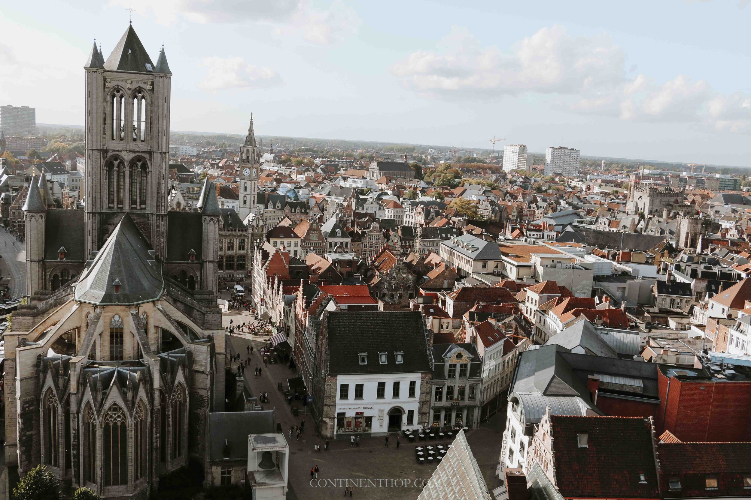 Picture of Ghent old town and Saint Nicholas Church