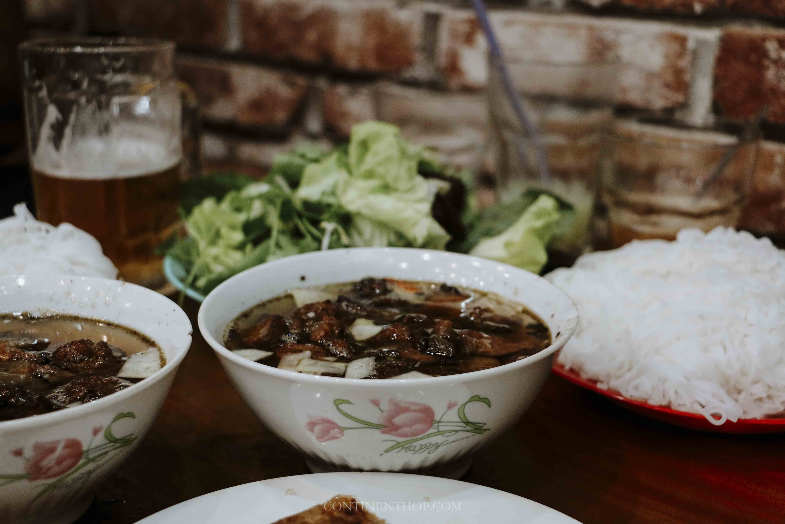 Image of bowl of Bun Cha in Hanoi Vietnam