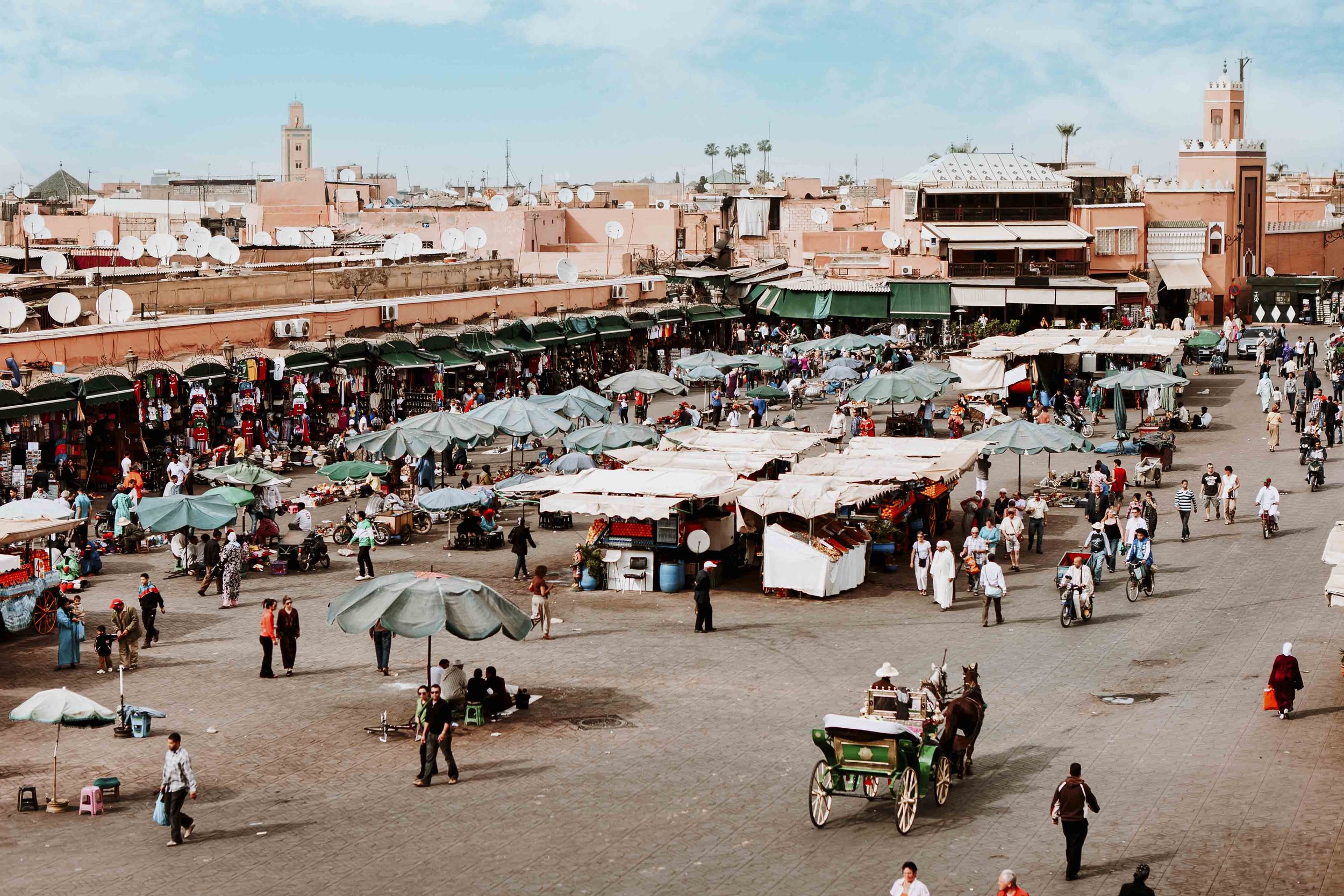 People walking around at jemaa el fna square marrakech