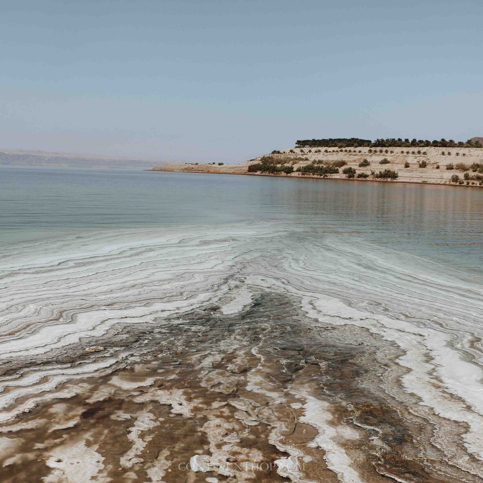 Picture of salt depositions in the dead sea in Jordan