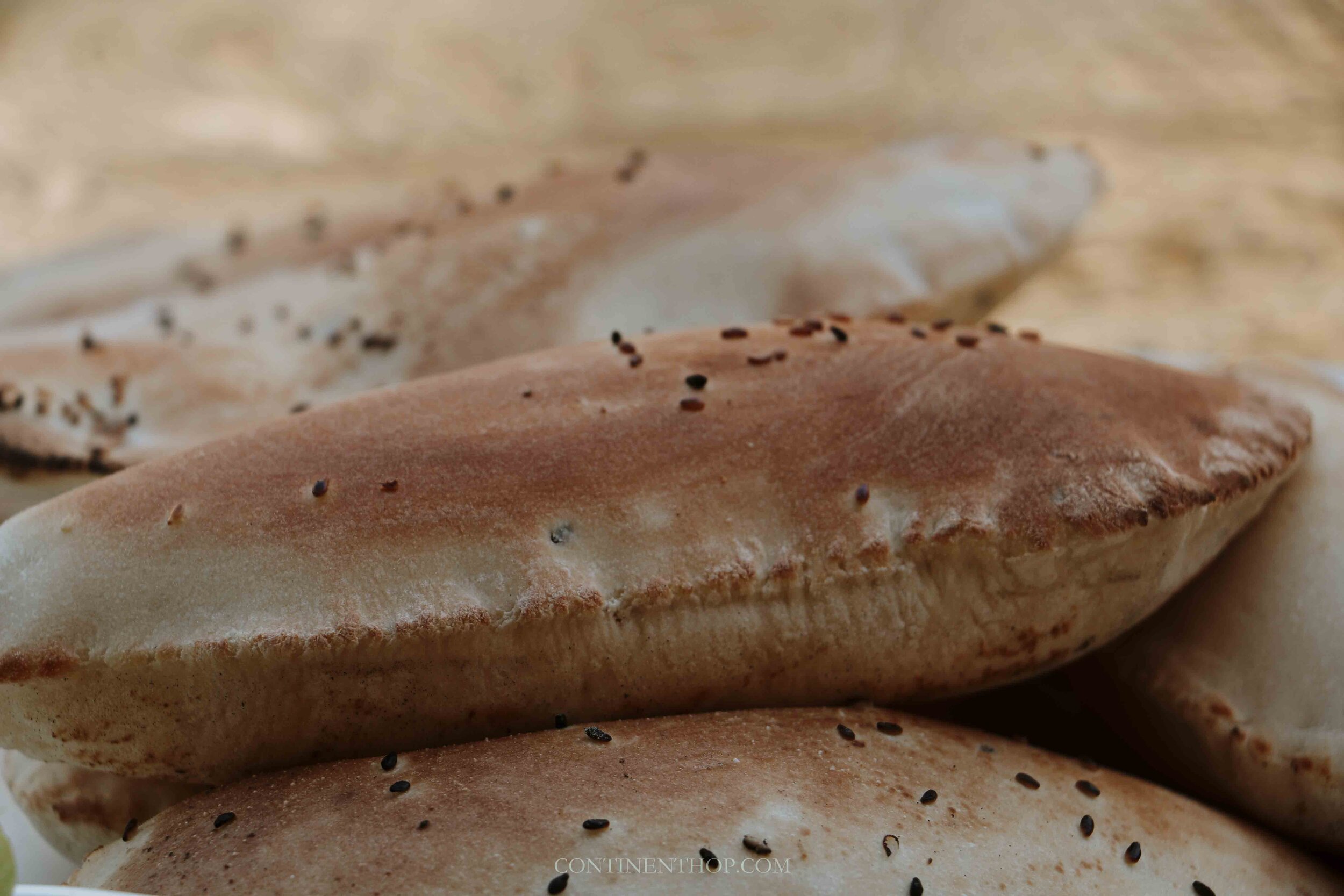 Image of freshly baked traditional bread in Jordan