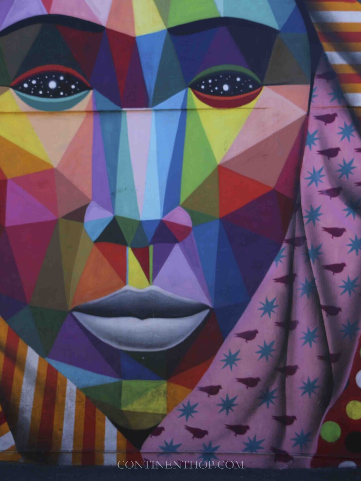 Colorful mural of a woman in Wynwood walls to see on your Miami 2 day itinerary