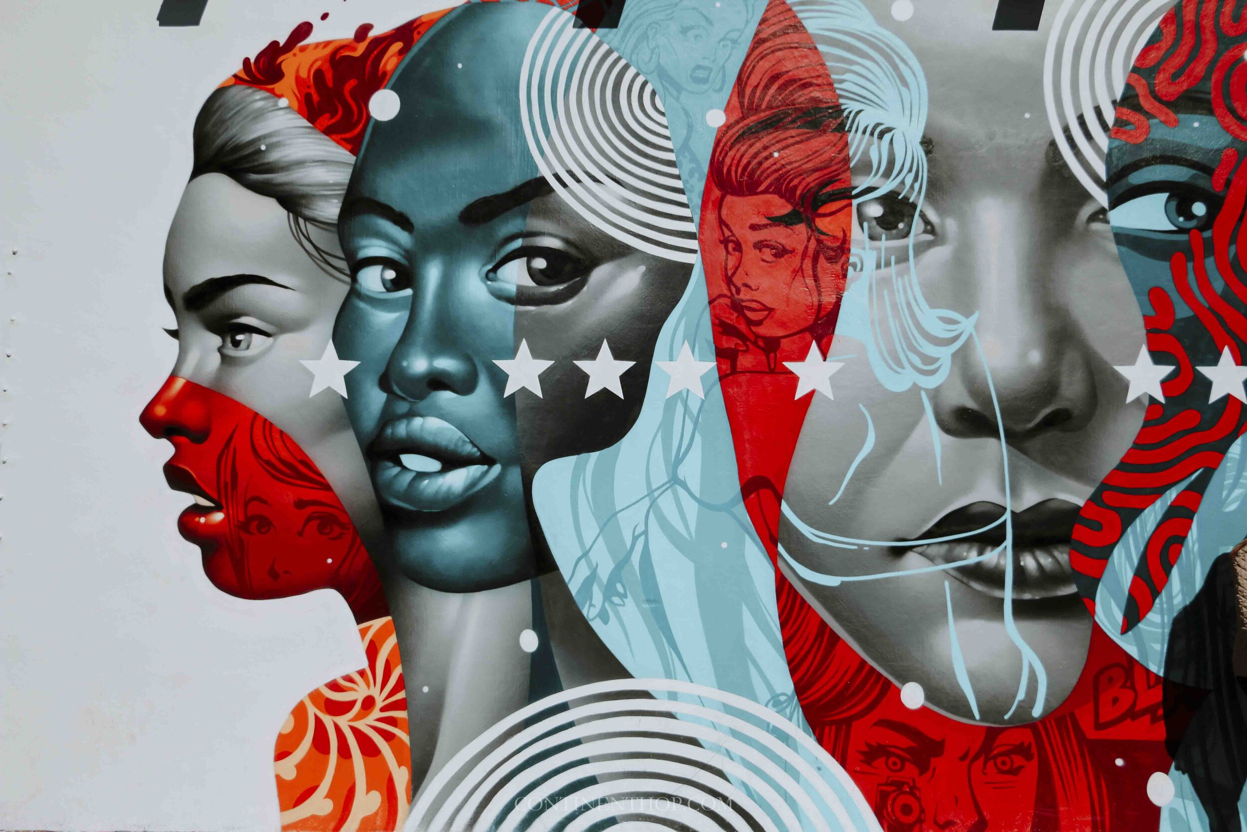 Colorful mural of women Wynwood walls to see on your Miami 2 days itinerary