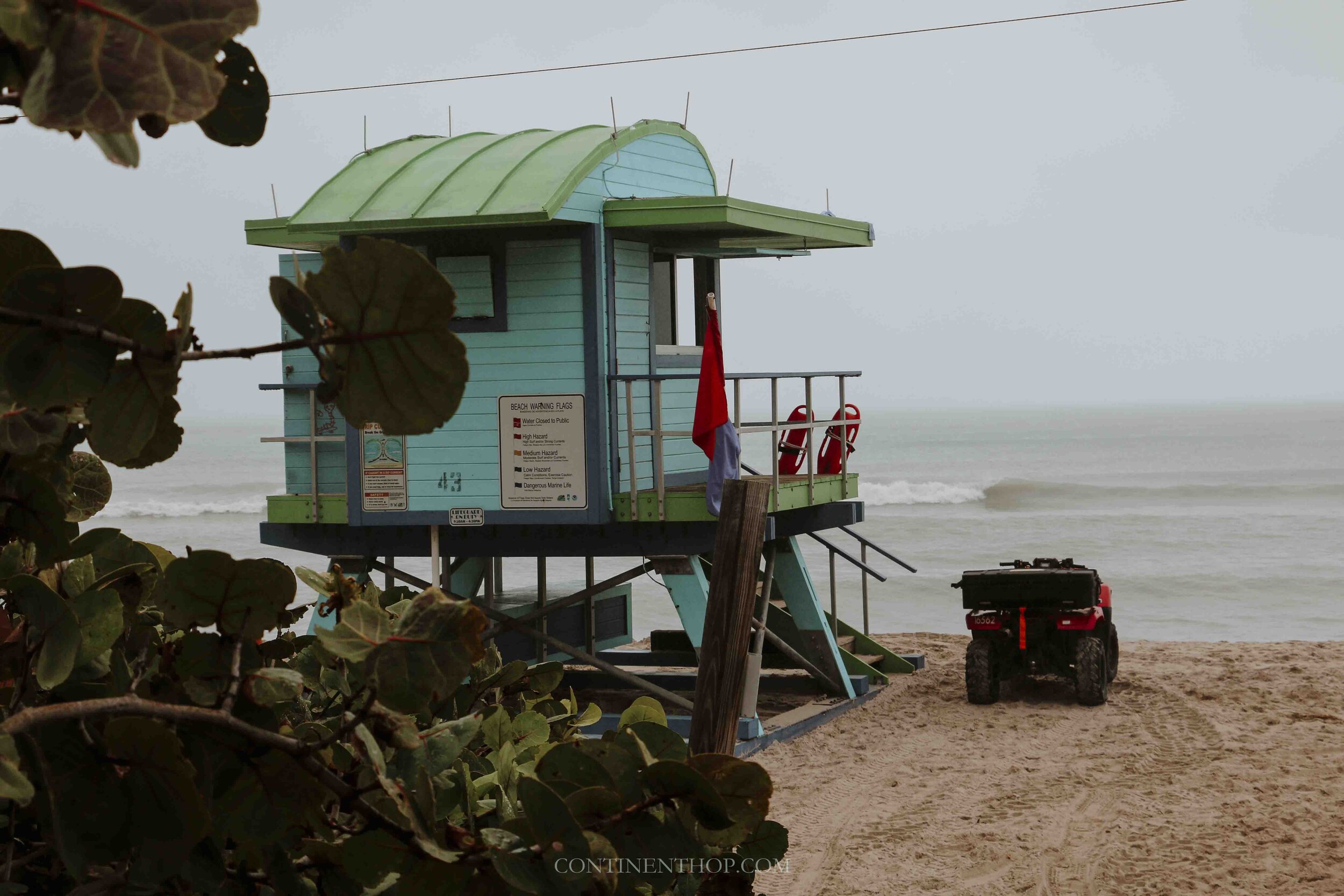 A green beach hut on South Beach to visit on your 2 days in miami itinerary