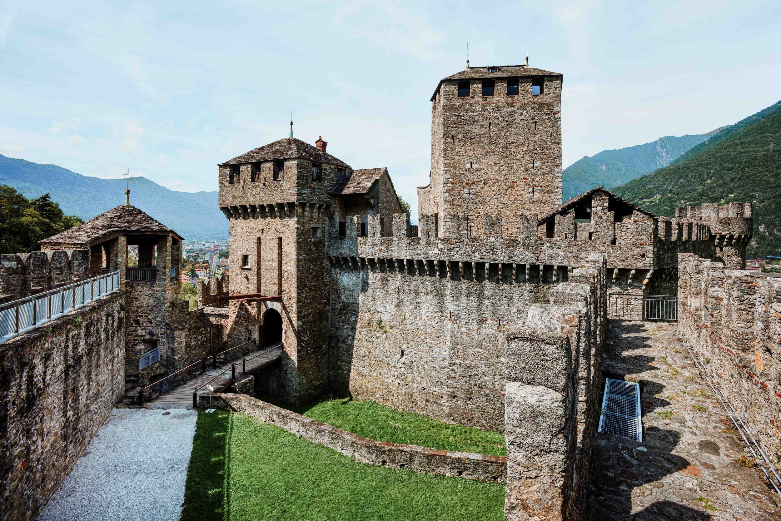 Montebello Castle in Bellinzona in spring switzerland in march