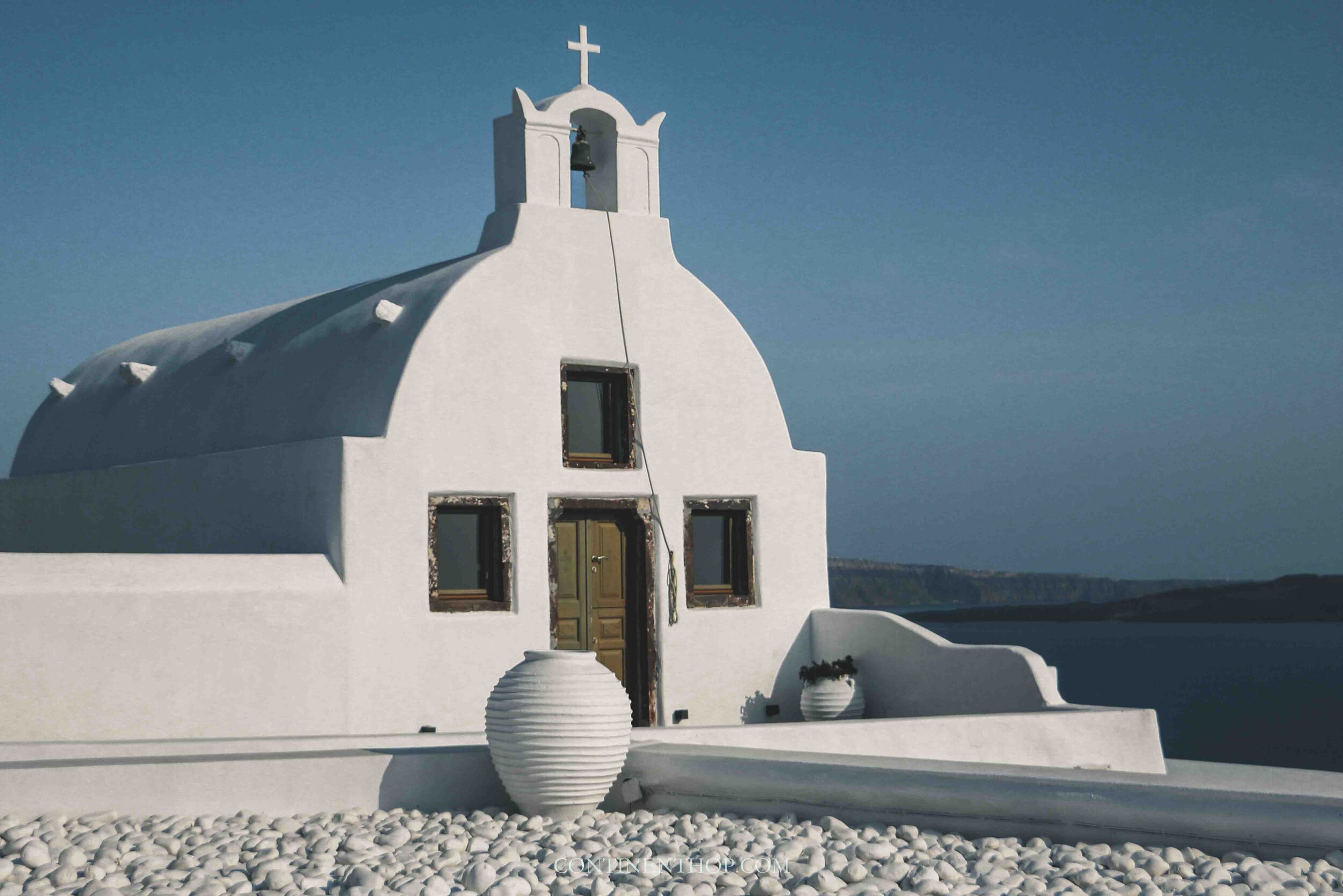 A white Church in Oia Santorini