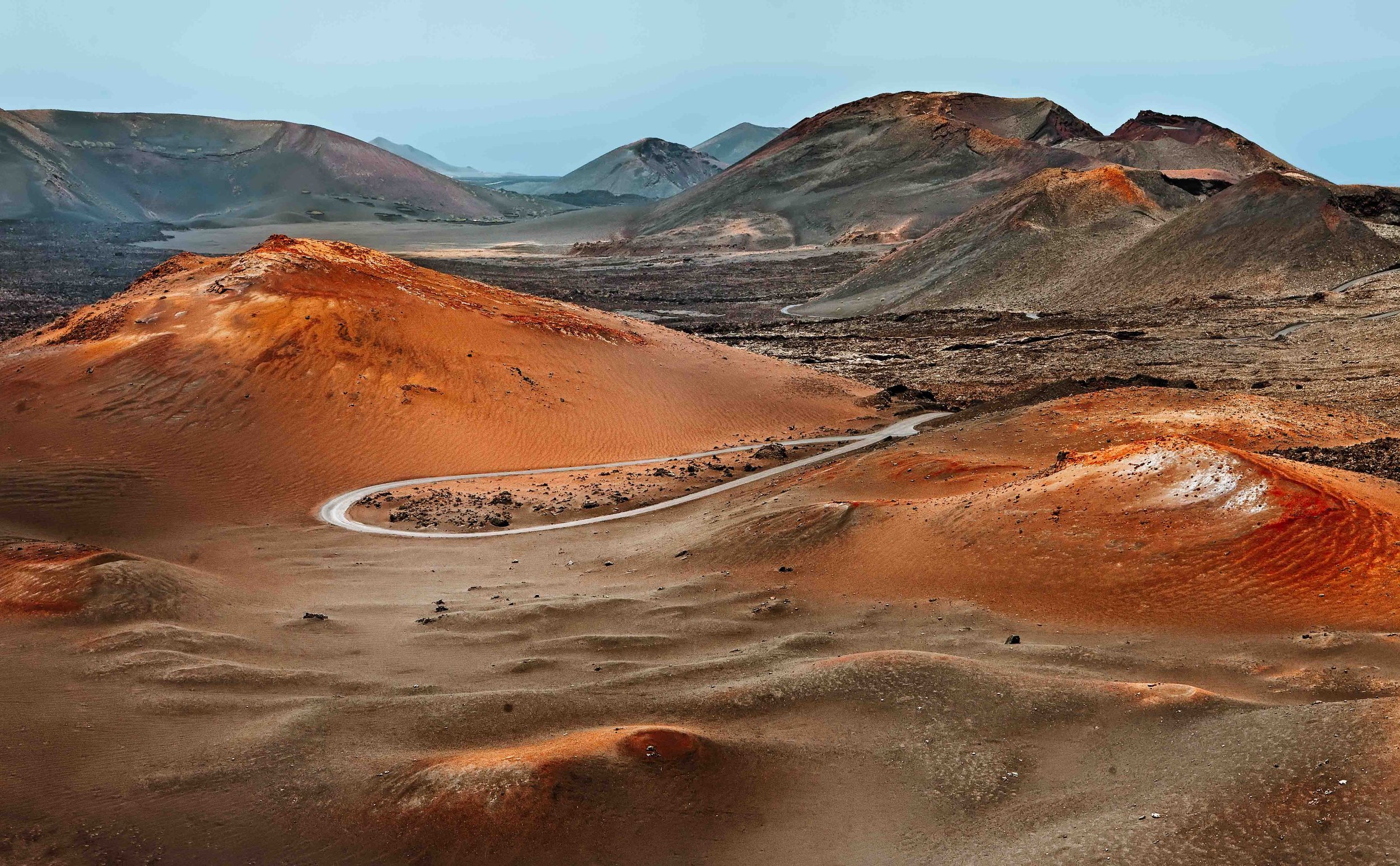 Montanas del Fuego in Timanfaya national park in Lanzarote where is hot in may in europe