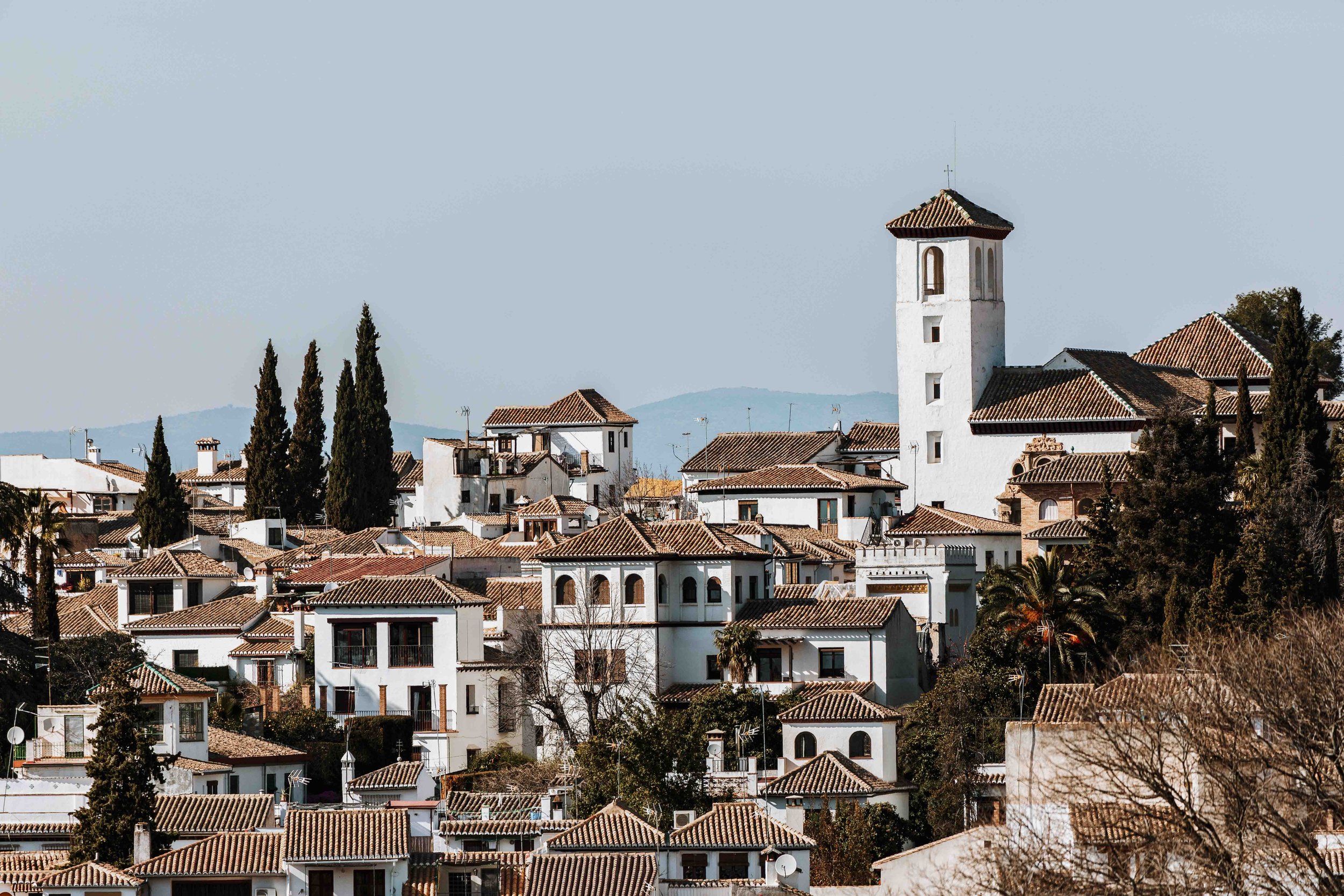 Views of the Albaicin in Granada from Malaga to granada