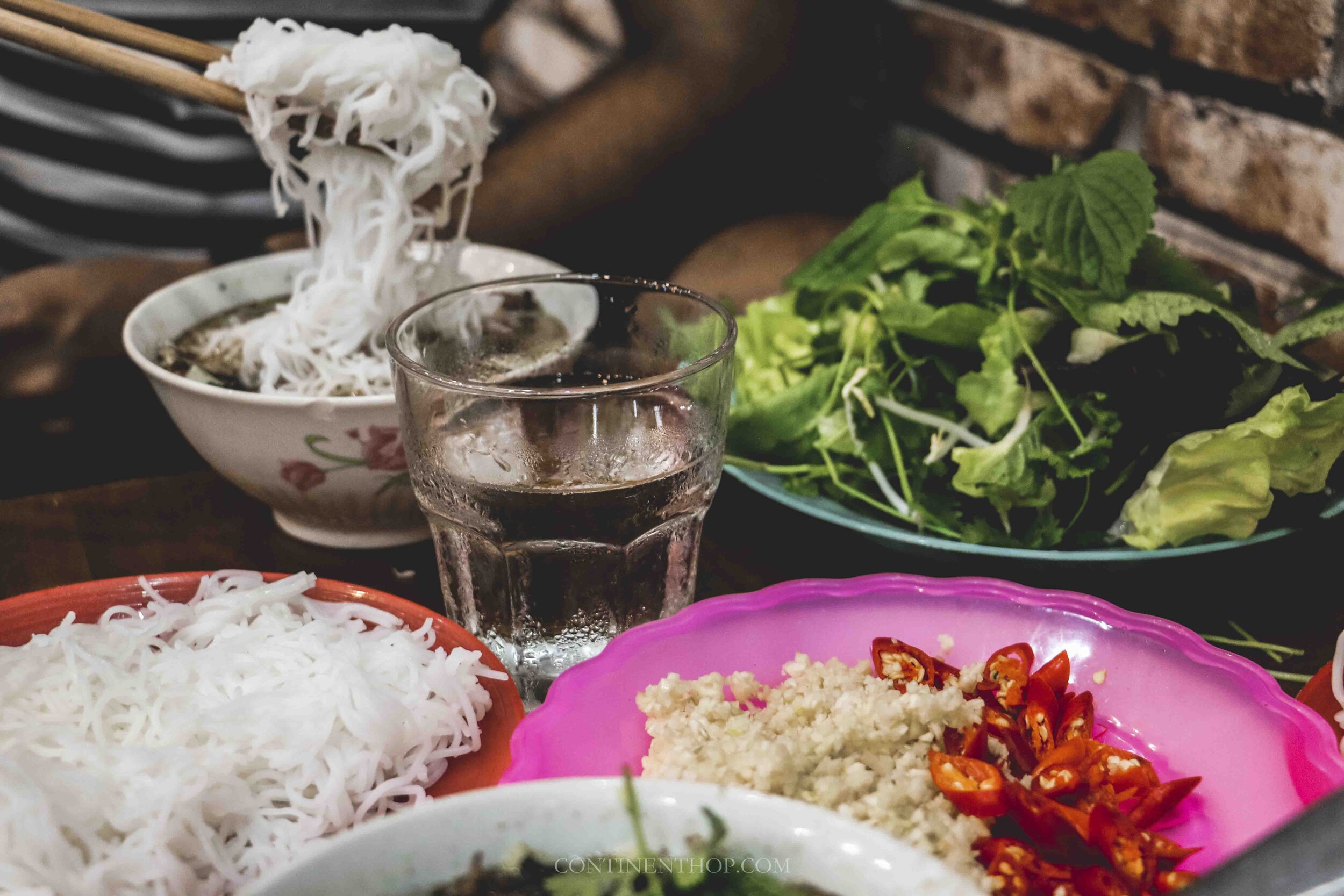 A bowl of Bun cha in one day in Hanoi itinerary