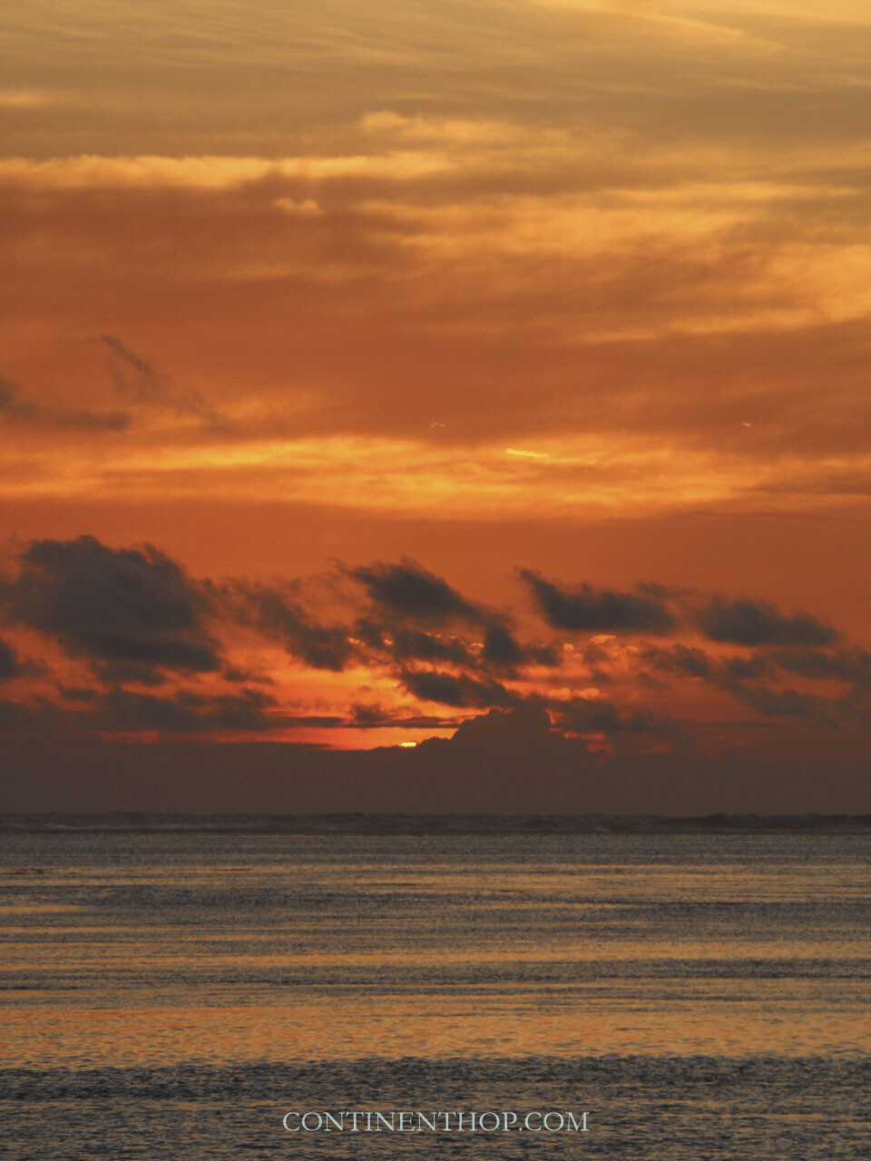 An orange sunset in Mauritius on an itinerary for Mauritius 5 days